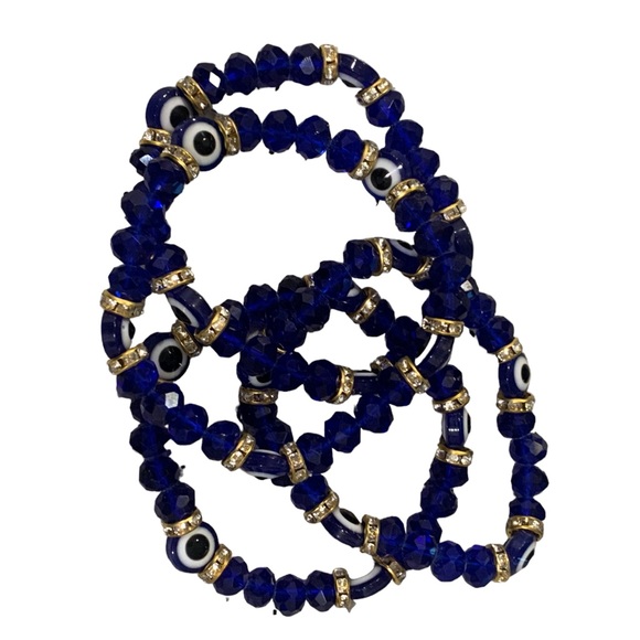 EVIL EYE 🧿 BRACELET W/ GOLD ACCENTS NWOT - Picture 2 of 2
